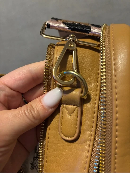 POPPY Tan Leather Crossbody Bag camel - Picture 9 of 11